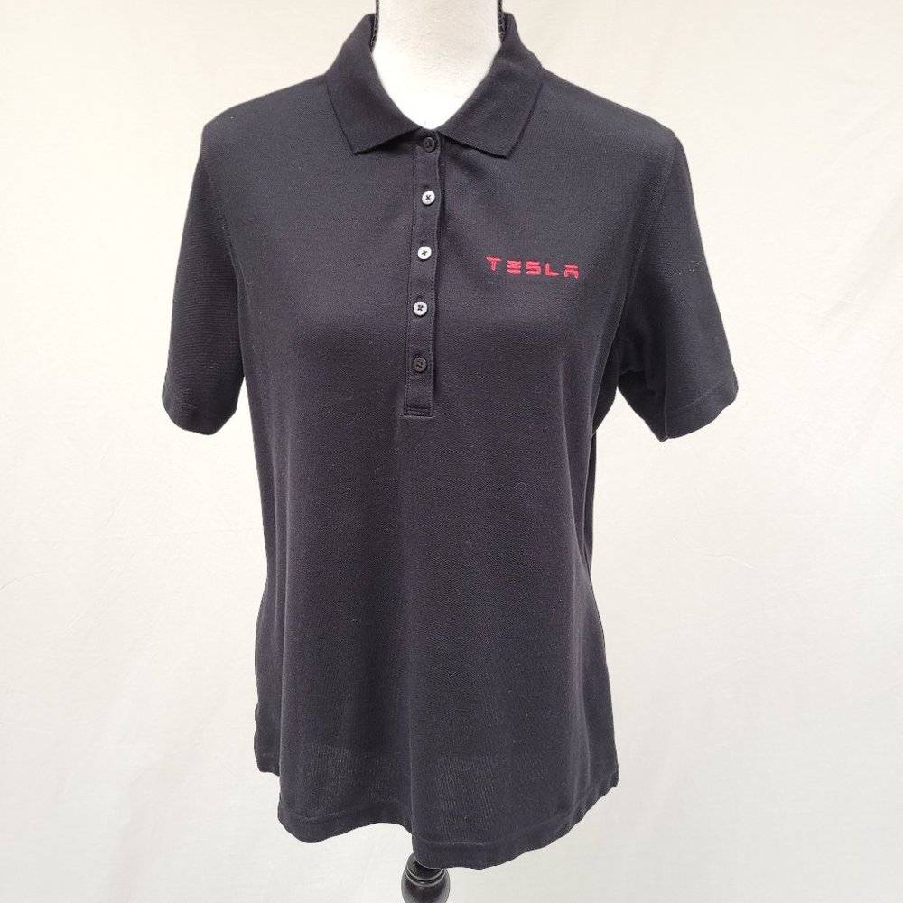 Port Authority Tesla Cotton Black Golf Polo L
